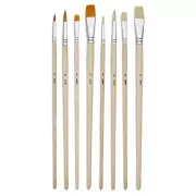 8 round and flat brushes - 4 Beau Blanc silk and 4 golden polyamide - Pébéo