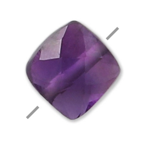 Bead Faceted square Amethyste 6 mm x1
