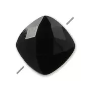 Bead Faceted square Black Onyx 6 mm x1