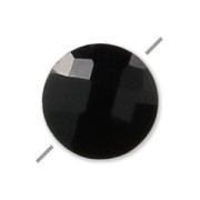 Bead Faceted puck Black Onyx 6 mm x1