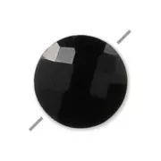 Bead Faceted puck Black Onyx 6 mm x1