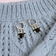 Bead Faceted puck Black Onyx 6 mm x1