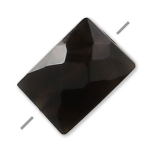 Bead Faceted rectangle Black Onyx 5x7 mm x1