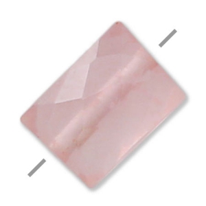 Bead Faceted rectangle Quartz Rose 5x7 mm x1