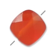 Bead Faceted square Cornaline 6 mm x1