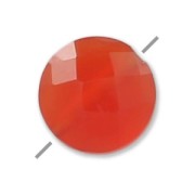 Bead Faceted puck Cornaline 6 mm x1|raw }}