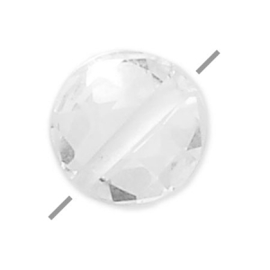 Bead Faceted puck Rock Crystal 6 mm x1