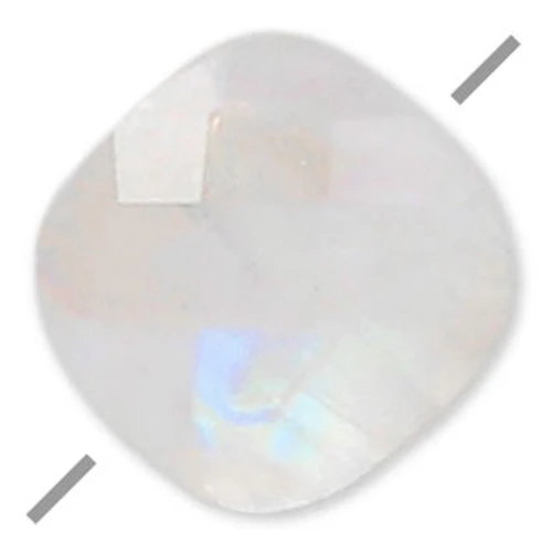 Bead Faceted square Moonstone 6 mm x1