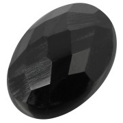 Oval faceted cabochon 14x10mm Black Onyx|raw }}
