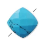 Faceted reconstituted square Turquoise 6 mm x1