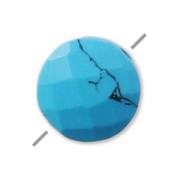 Faceted reconstituted puck Turquoise 6 mm x1|raw }}