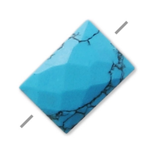 Faceted reconstituted rectangle Turquoise 5x7 mm x1