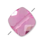 Square faceted bead 6 mm imitation gem - Hydro Tourmaline Rose x1|raw }}