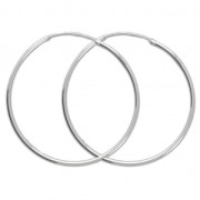925 Sterling Silver Hoop earrings - European Made - 40 mm x2