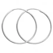 925 Sterling Silver Hoop earrings - European Made - 40 mm x2
