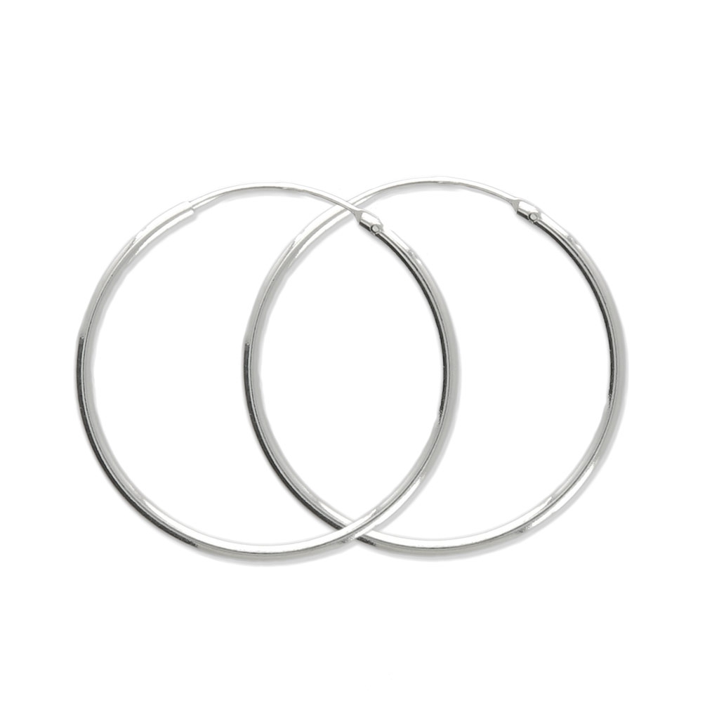 Stylish Silver Creole Hoop Earrings – 1 Pair, Unisex Design, Various Sizes Available (Ohrringe Silber)