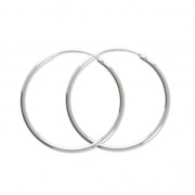925 Sterling Silver Hoop earrings - European Made - 24 mm x2|raw }}