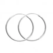 925 Sterling Silver Hoop earrings - European Made - 24 mm x2
