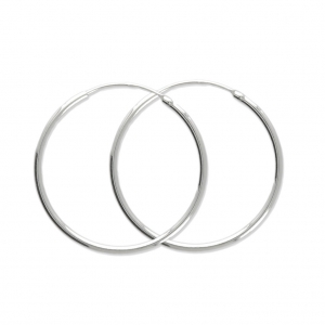 925 Sterling Silver Hoop earrings - European Made - 24 mm x2