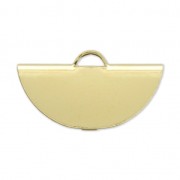 925 Sterling Silver half moon clamp terminator 19.5x11mm Gold Plated 3 microns x1