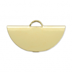 925 Sterling Silver half moon clamp terminator 19.5x11mm Gold Plated 3 microns x1