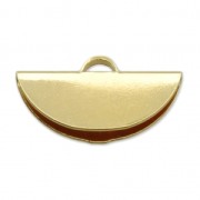 925 Sterling Silver half moon clamp terminator 19.5x11mm Gold Plated 3 microns x1