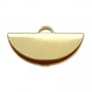 925 Sterling Silver half moon clamp terminator 19.5x11mm Gold Plated 3 microns x1