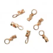 925 Sterling Silver Mini end clip 0.5 to 0.9 mm 3 micron rose gold plated x6