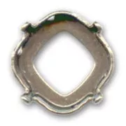 Cabochon setting PureCrystal 4470 square-shaped 12mm bronze tone