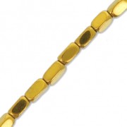 2x4mm Mini-beads imitation hematite rectangle beads - Dorado x40 cm|raw }}