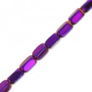2x3.8mm Mini-beads imitation hematite rectangle beads - Purple Iris x38 cm|raw }}