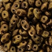 SuperDuo 2.5x5 mm Luster - Transparent Gold/Smokey Topaz x10g|raw }}