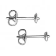 Stainless Steel Earstuds for 6 mm half-drilled x2