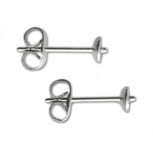 Stainless Steel Earstuds for 6 mm half-drilled x2