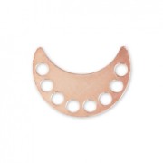Metal spacer multi-holes half-moon or horn 12x8.5 mm Rose Gold Tone x1|raw }}
