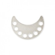 Metal spacer multi-holes half-moon or horn 12x8.5 mm Silver Tone x1|raw }}