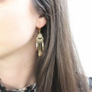 Mini brass spacer rosace pattern 3 loops 9.5 mm Rose Gold Tone x1