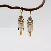 Mini brass spacer rosace pattern 2 loops 9.5 mm fine Gold plated x1