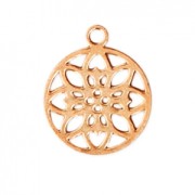 Mini pendant rosace 9.5x8 mm Rose Gold Tone x1|raw }}