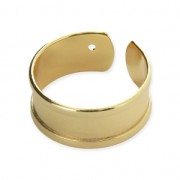Eco brass adjustable ring with curved edges and one hole 8.5 mm Gold Tone x1|raw }}
