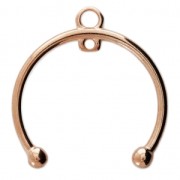 Half moon spacer 2 loops 29X27 mm Rose Gold Tone x1|raw }}