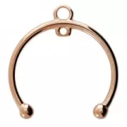 Half moon spacer 2 loops 29X27 mm Rose Gold Tone x1