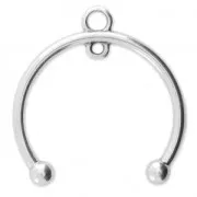 Half moon spacer 2 loops 29X27 mm Antique Silver Plating x1