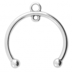 Half moon spacer 2 loops 29X27 mm Antique Silver Plating x1