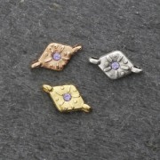 Spacer 2 loops for PureCrystal cabochon 1028 1.8 mm Rose Gold Tone x1