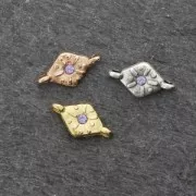 Spacer 2 loops for PureCrystal cabochon 1028 1.8 mm Antique Silver Plating x1