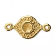 Spacer 2 loops for PureCrystal cabochon 1028/1088 3 mm fine Gold plated x1