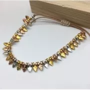 Metal bead 7 mm fine Gold plated x1