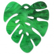 Tropcial philodendron leaf pendant 60x53 mm - Dark Green x1|raw }}