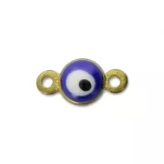 Lucky eye mini spacer with epoxy resin 9x5 mm Navy Blue x1